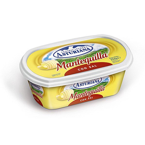 MANTEQUILLA ASTURIANA BARQUETA CON SAL 250 g.