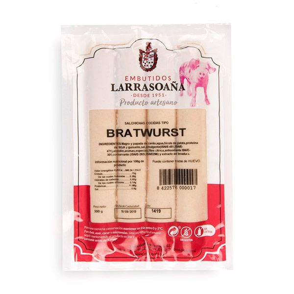 SALCHICHA BRATWURST 4UDS/300 G